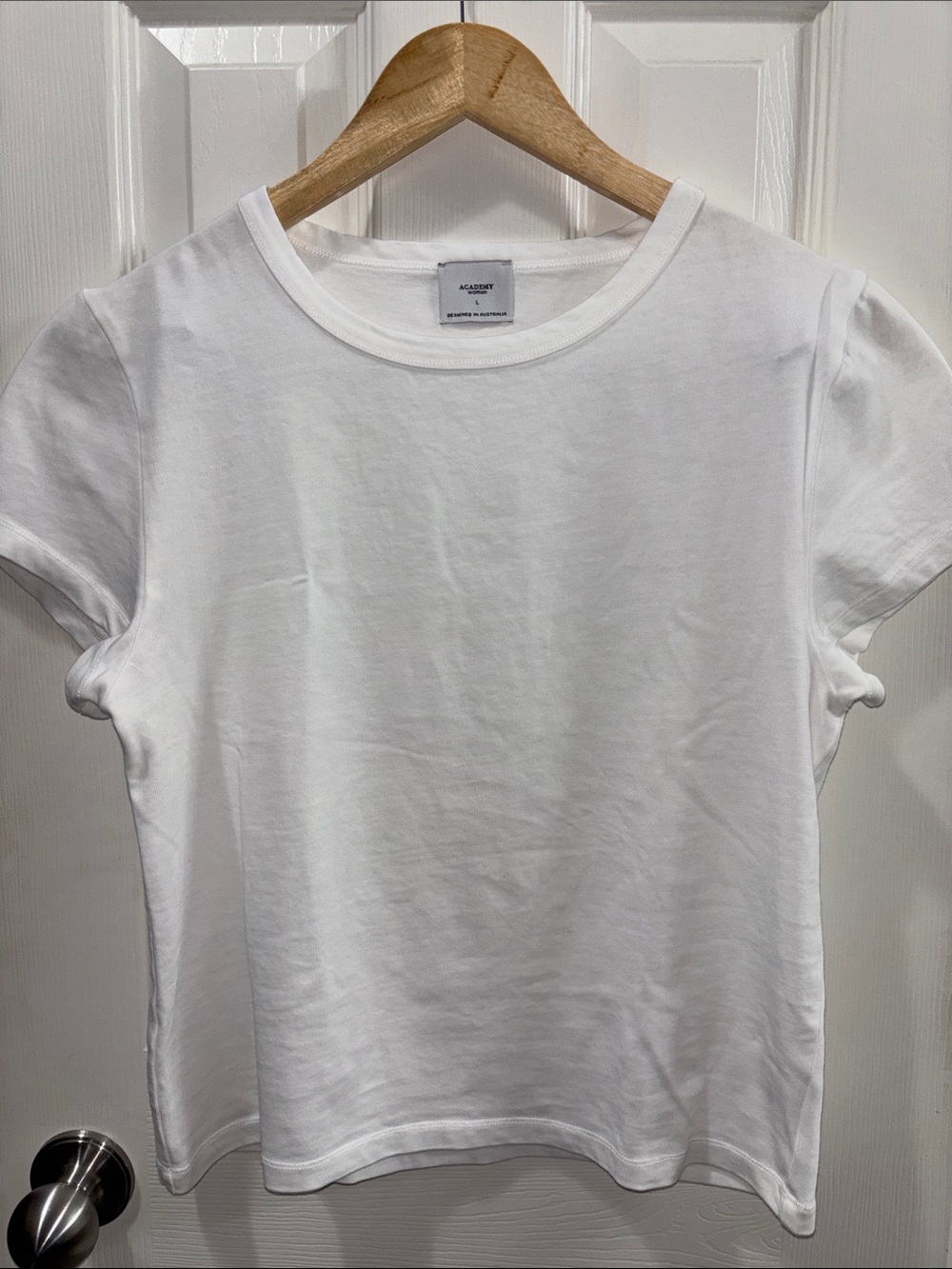Academy Classic Crewneck White Short Sleeve Tee by